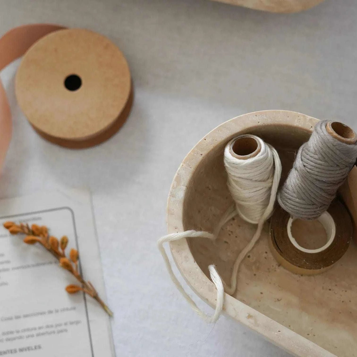 CoTheory Accessories CoTheory The Muse Footed Oval Tray - Beige Travertine (7921177886969)