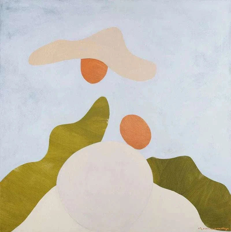 Marcia Priestley fine art canvas print The Sands with oak floating frame abstract organic forms