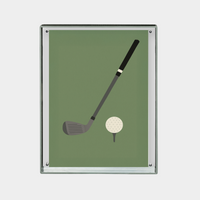 Minimalist golf club and ball digital print for instant download, 18 Holes Print design.