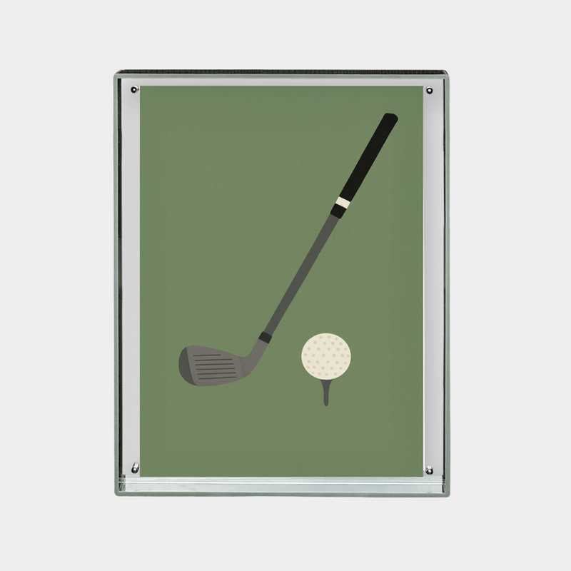 Minimalist golf club and ball digital print for instant download, 18 Holes Print design.