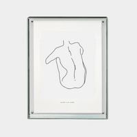 Minimalist digital downloadable art print of a simple line drawing of a human back in a modern frame