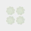 Aries Scallop Resin Coaster 4pc set in sage green with scalloped edges for cold drinks protection