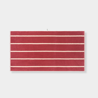 Loop Home Bath Towel in ruby and almond blush with pinstripe design made of organic cotton from Türkiye