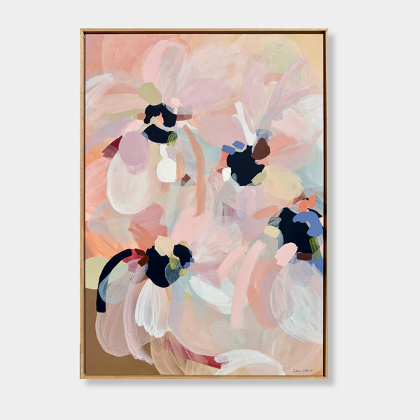 Abstract floral painting with soft pastel colors by Prudence Demarchi Fine Art on canvas print