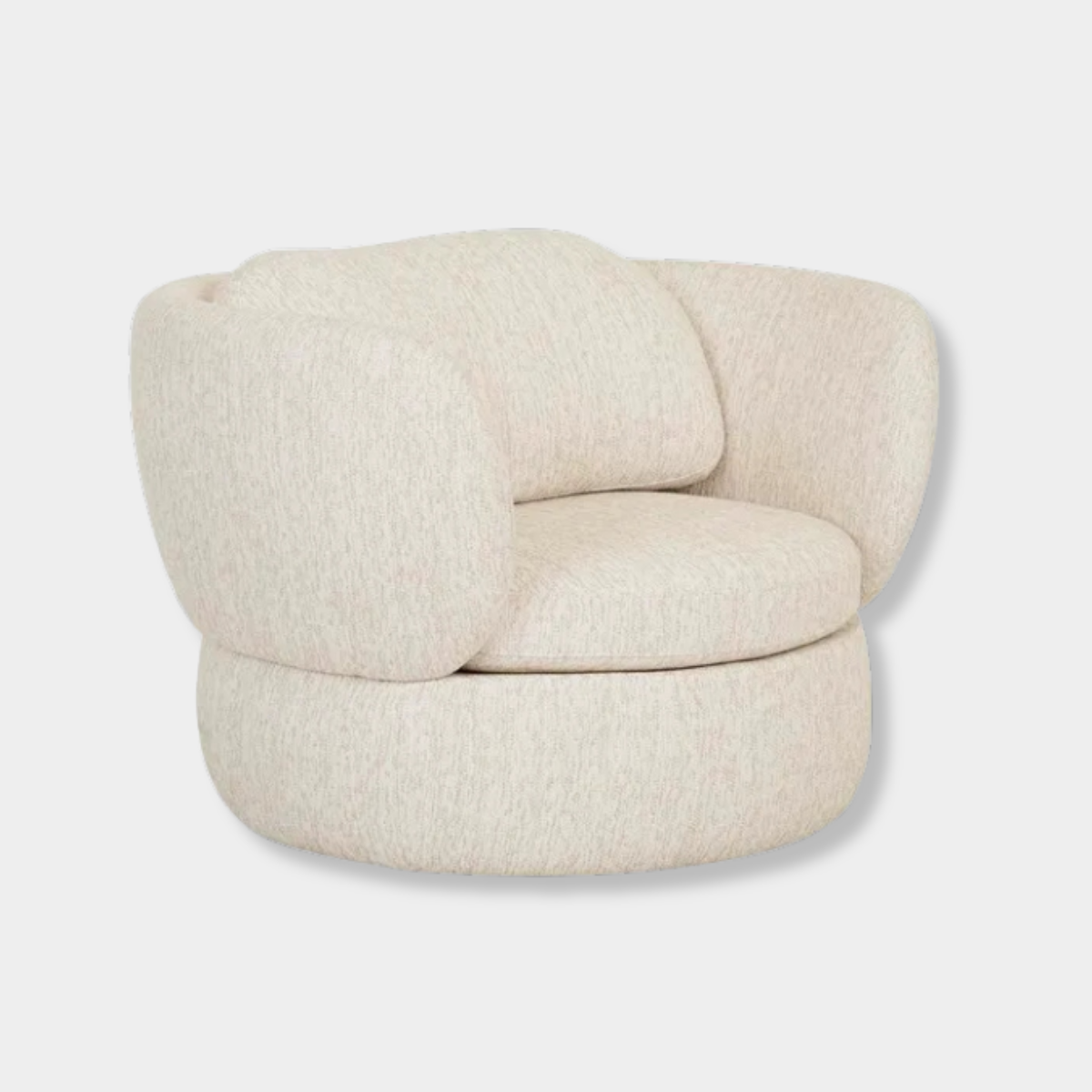 GlobeWest Winona Occasional Chair in caramel latte with rounded silhouette and swivel base