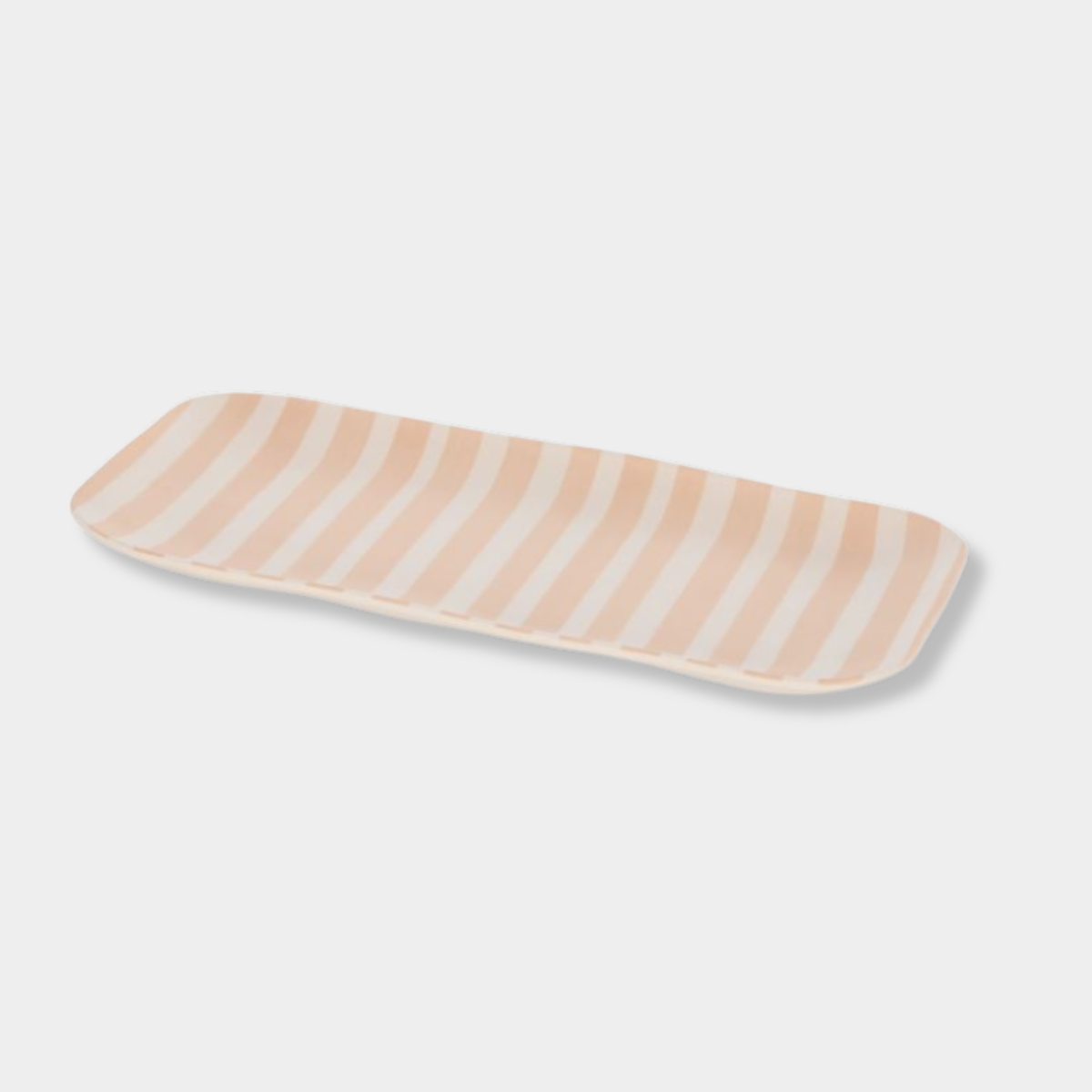 Davis & Waddell Saltara bamboo fibre rectangular serving platter with cantaloupe striped design