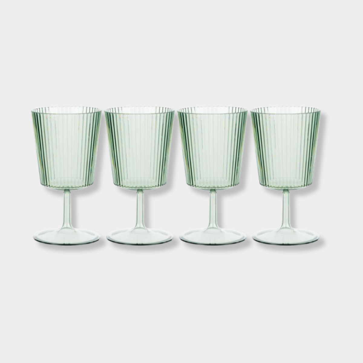 Set of 4 green Saltara RPET tumblers with ribbed texture by Davis & Waddell