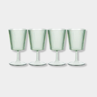 Set of 4 green Saltara RPET tumblers with ribbed texture by Davis & Waddell