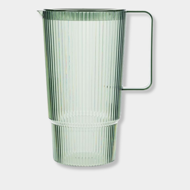 Saltara RPET Jug 2.1L green recycled plastic jug with ribbed texture and handle for outdoor use