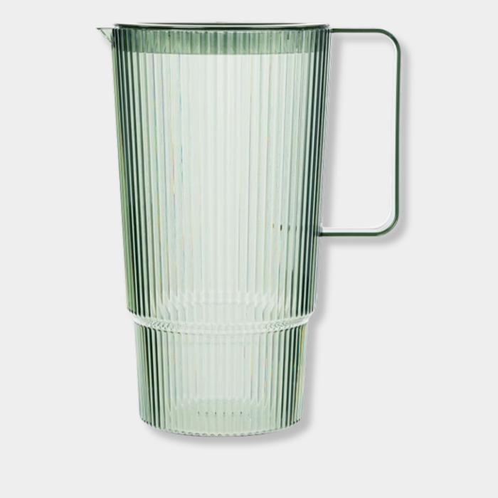 Saltara RPET Jug 2.1L green recycled plastic jug with ribbed texture and handle for outdoor use