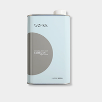 WØRKS Saltbush Body Soap 1L aluminium refill canister with sage and musk scent, eco-friendly and recyclable packaging