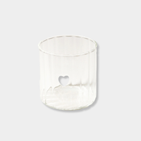 Robert Gordon Haven Glass Tumbler with heart-shaped etched design, premium borosilicate glass, 325ml capacity, Australian-made.