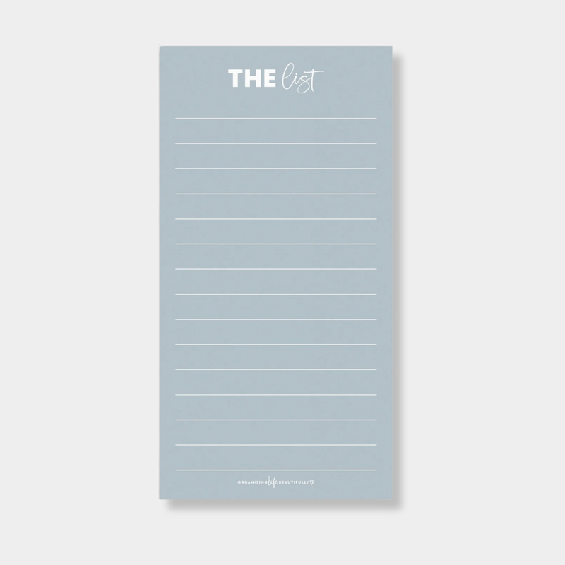 Sky blue fridge shopping/to-do list whiteboard with strong magnet and reusable wipe-clean surface