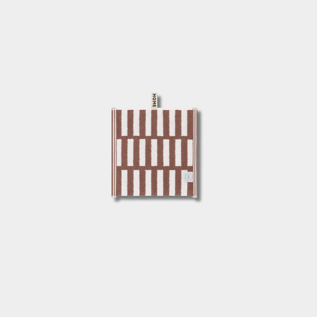 Loop Home Face Towel in coffee and ivory with jacquard weave made of organic cotton from Türkiye, 30x30 cm.