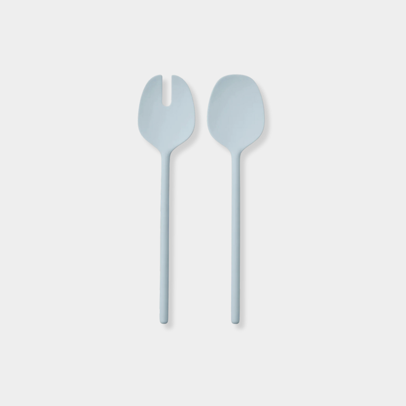 Styleware Salad Set in sky blue melamine, dishwasher safe salad servers, 27cm length.