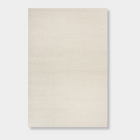 Baya Clifton Floor Rug in ivory, handcrafted 100% New Zealand wool with hand-knotted loop pile and flat edge finish.