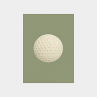 Minimalist golf ball print digital downloadable art on green background