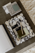CoTheory Marble Tray, Scalloped Tray - Viola Marble