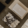 CoTheory Marble Tray, Small Scalloped Tray & Incense Holder - Viola Marble