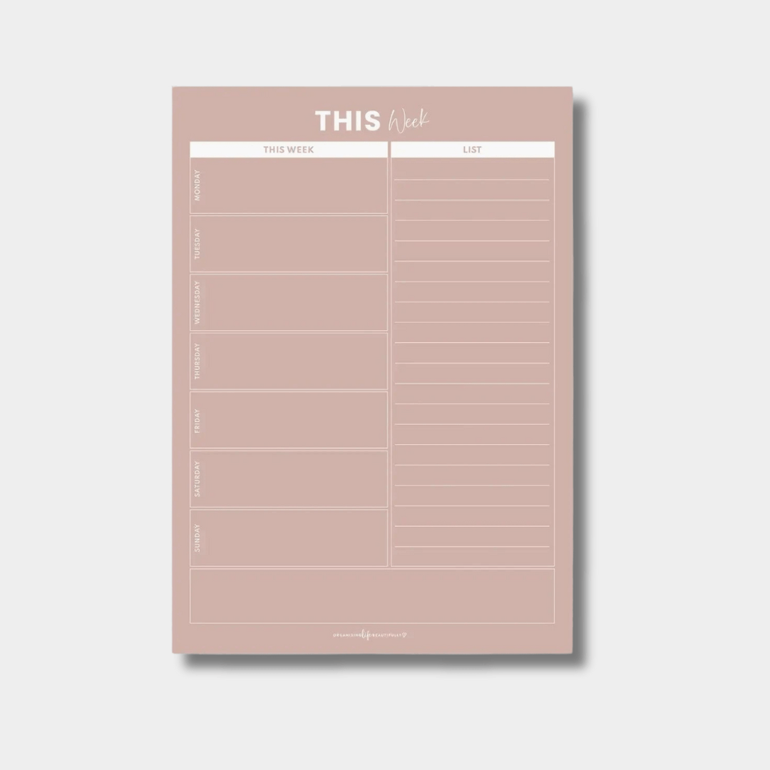 Organising Life Beautifully storage Organising Life Beautifully - Weekly Planner, Blush