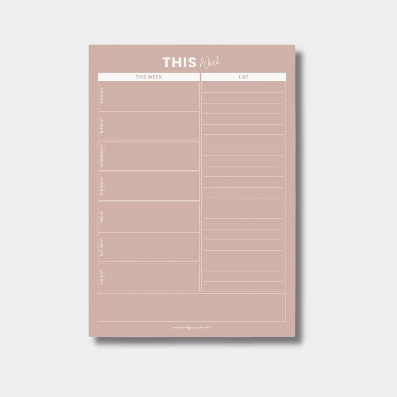 Organising Life Beautifully storage Organising Life Beautifully - Weekly Planner, Blush