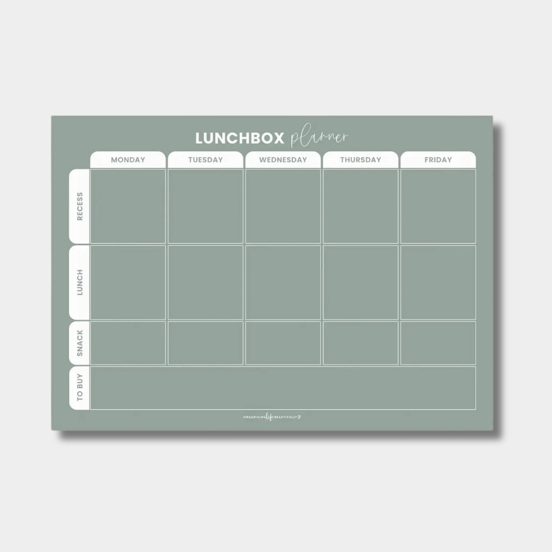 Organising Life Beautifully storage Organising Life Beautifully - Fridge Lunchbox Planner, Sage