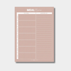 Blush A4 magnet meal planner with weekly menu and shopping list for fridge organization