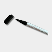 Black liquid chalk marker with fine 3mm reversible nib and water-based opaque ink for easy cleaning on various surfaces