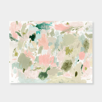 Oak framed Vanni limited edition Blushing Meadows abstract canvas print 76x100cm