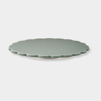 norsu Studio Spin Me Round sage scalloped lazy susan with smooth rotating base in two sizes