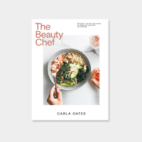 The Beauty Chef cookbook by Carla Oates featuring gluten-free, dairy-free recipes for radiant skin and gut health.