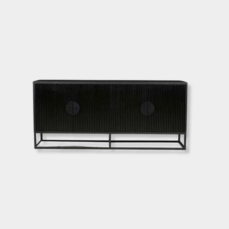 Globe West Cabinets Globe West Benjamin Ripple Buffet, Black