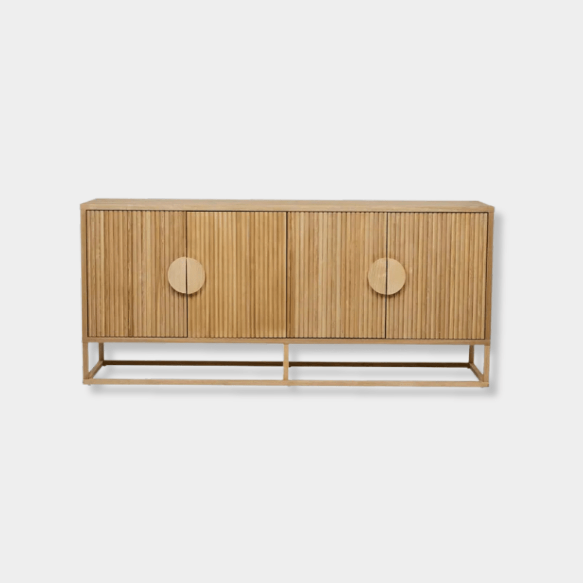 Globe West Cabinets Globe West Benjamin Ripple Buffet, Natural Ash