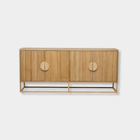 Globe West Cabinets Globe West Benjamin Ripple Buffet, Natural Ash