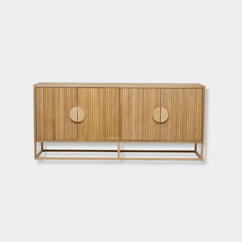 Globe West Cabinets Globe West Benjamin Ripple Buffet, Natural Ash