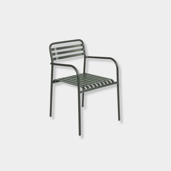 GlobeWest Pier Breeze Dining Arm Chair, Green | Norsu Interiors