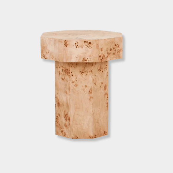 GlobeWest Trove Burl Side Table, Light Burl | Norsu Interiors