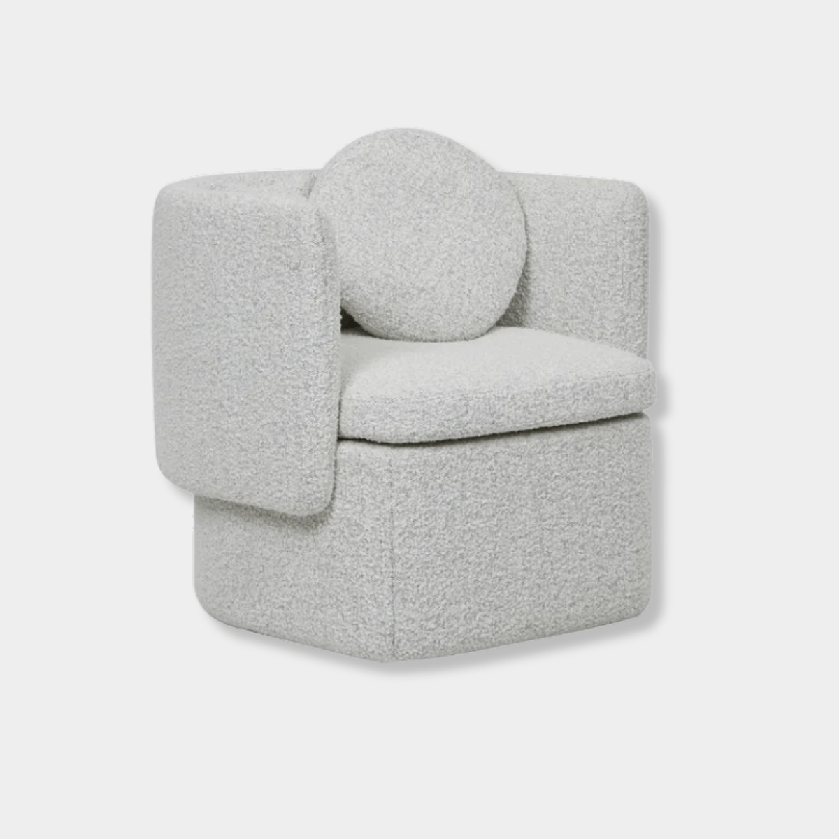 Globe West Occasional Chairs Globe West Hugo Bow Occasional Chair, Grey Speckle Boucle