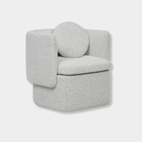 Globe West Occasional Chairs Globe West Hugo Bow Occasional Chair, Grey Speckle Boucle