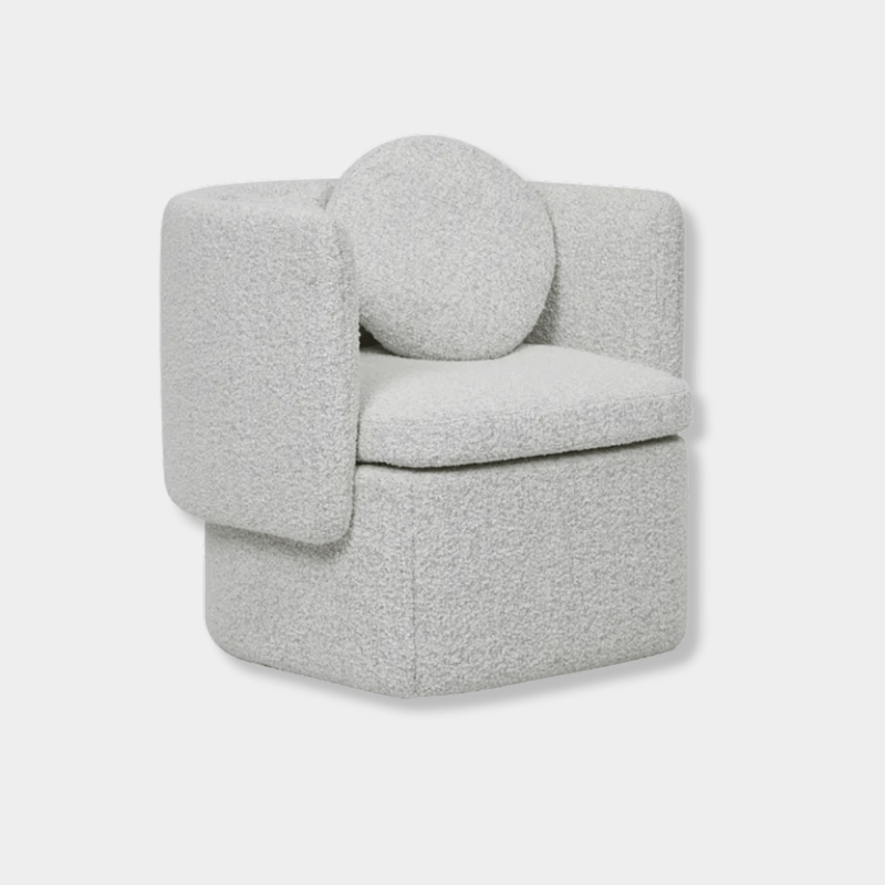 Globe West Occasional Chairs Globe West Hugo Bow Occasional Chair, Grey Speckle Boucle