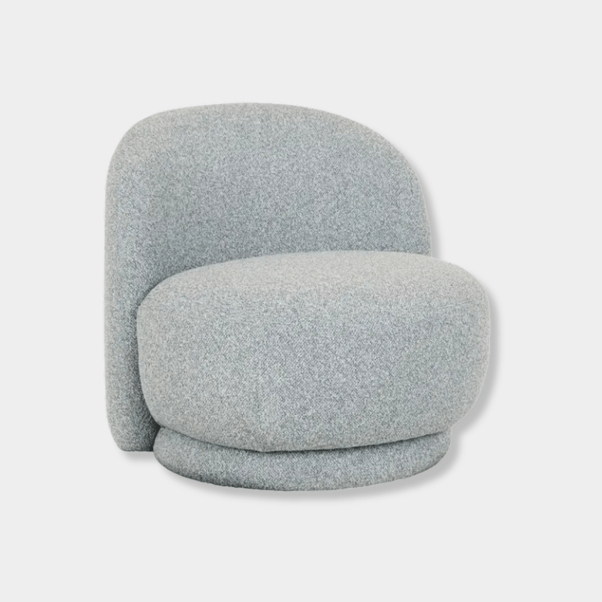 GlobeWest Ina Occasional Chair in Nimbus with swivel base and textured polyester upholstery