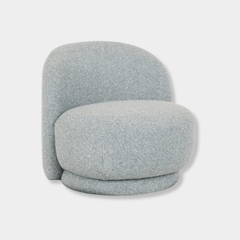 GlobeWest Ina Occasional Chair in Nimbus with swivel base and textured polyester upholstery
