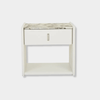 Globe West Bedside Tables Globe West Pearce Marble Bedside - Bone