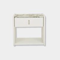 Globe West Bedside Tables Globe West Pearce Marble Bedside - Bone