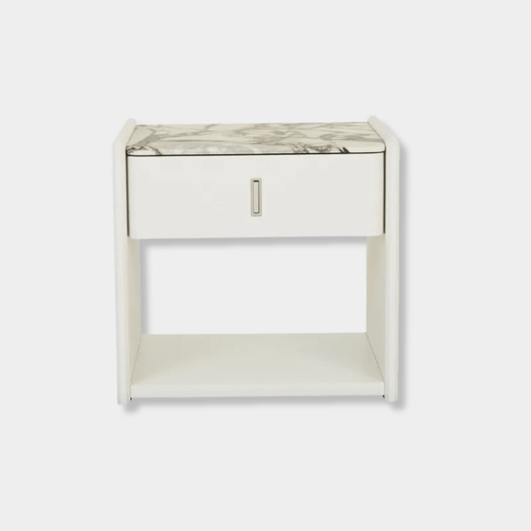 GlobeWest Pearce Marble Bedside, Bone | Norsu Interiors
