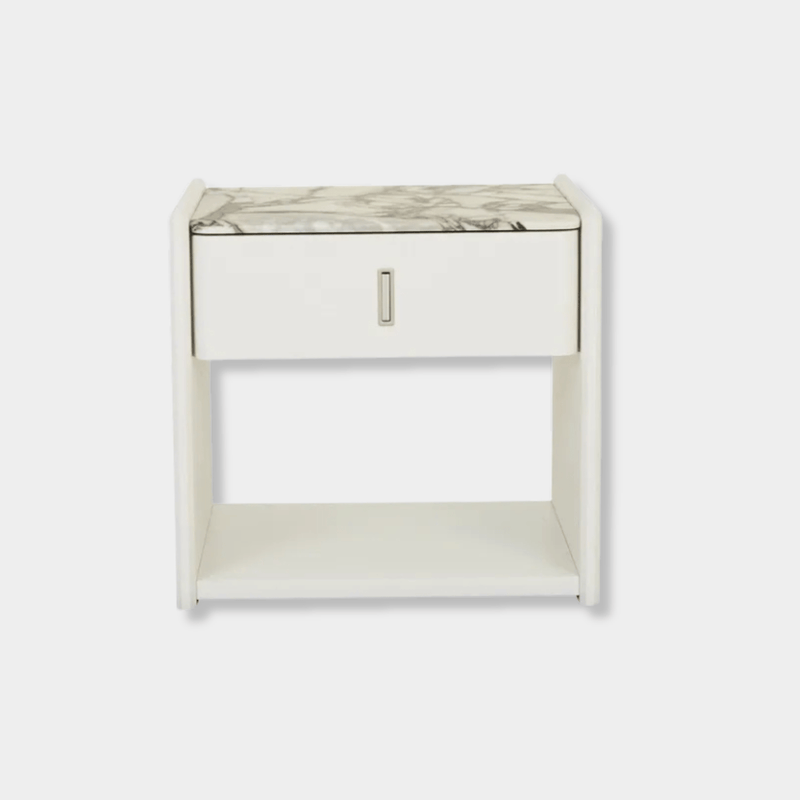 Globe West Bedside Tables Globe West Pearce Marble Bedside - Bone