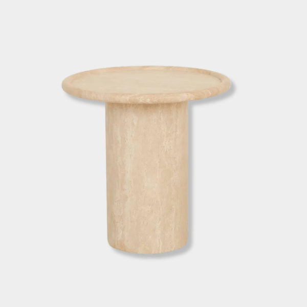 GlobeWest Pippa Side Table, Natural Travertine | Norsu Interiors
