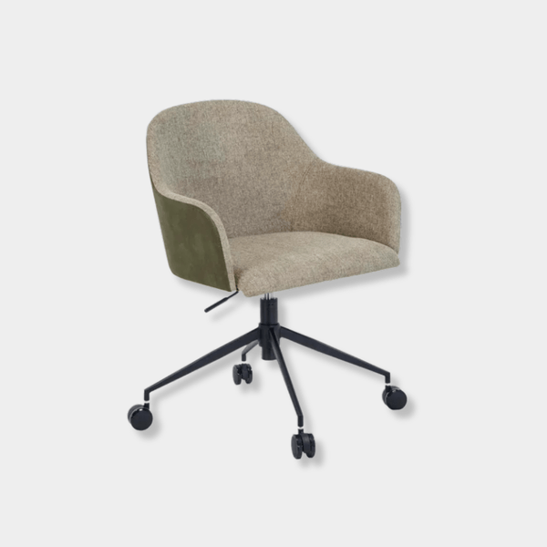 GlobeWest Riley Office Chair, Khaki Grey & Vintage Matt Green PU | Norsu Interiors