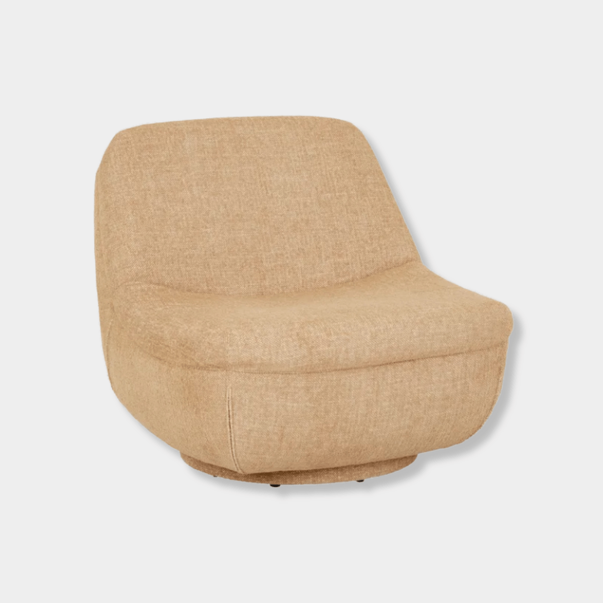 GlobeWest Tobi Occasional Chair in hay color with rounded silhouette and plush cushioning on swivel base