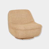 GlobeWest Tobi Occasional Chair in hay color with rounded silhouette and plush cushioning on swivel base